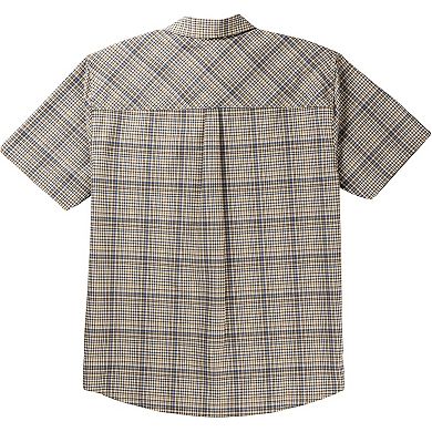 Men's Legendary Whitetails Textured Stretch Woven Plaid Short Sleeve Shirt