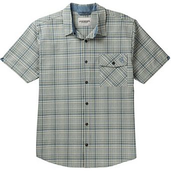 Men's Legendary Whitetails Textured Stretch Woven Plaid Short Sleeve Shirt