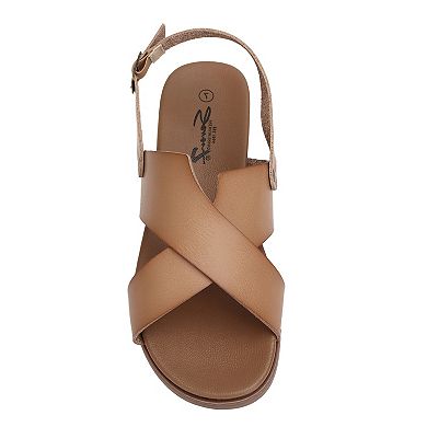 Yoki DOREEN-03 Women's Flat Criss Cross Backstrap Sandals