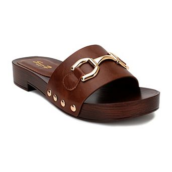 Yoki Melissa-15 Women's Wooden Slip-On Clog Sandals