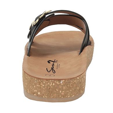 Yoki WLA-05 Women's Slip-On Crossover Double Buckle Sandals