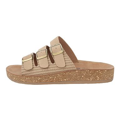 Yoki WLA-07 Women's Slip-On Triple Buckle Sandals