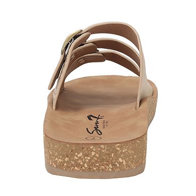 Yoki WLA-07 Women's Slip-On Triple Buckle Sandals