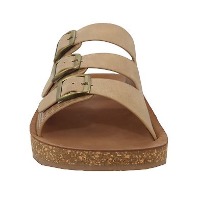 Yoki WLA-07 Women's Slip-On Triple Buckle Sandals