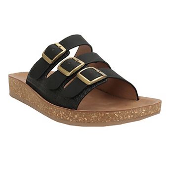 Yoki WLA-07 Women's Slip-On Triple Buckle Sandals