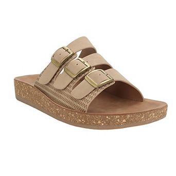 Yoki WLA-07 Women's Slip-On Triple Buckle Sandals