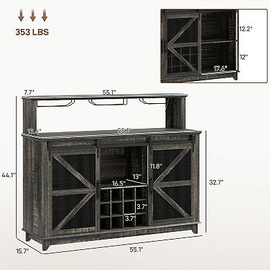 HOMCOM Bar Cabinet with Lights Wine Bar Cabinet