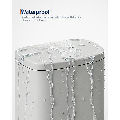 13 gal+2.6 gal Stainless Steel Trash Can Set, Step-on Trash Bin with Inner Bucket