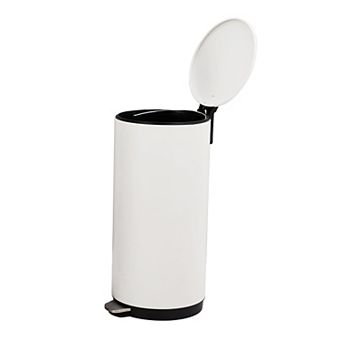 8 Gallon Step Trash Can, Round Bathroom Garbage Can with Lid and Foot Pedal, with Inner Bucket