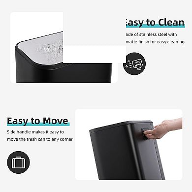 5.3 Gal Trash Can with Lid,Stainless Steel Garbage Can with Foot Pedal,Removable Inner Bucket