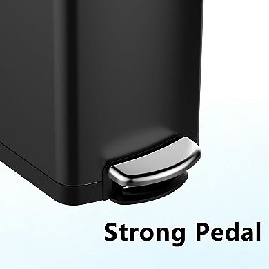 8 Gallon Slim Kitchen Trash Can,Stainless Steel Garbage Can with Inner Wastebasket