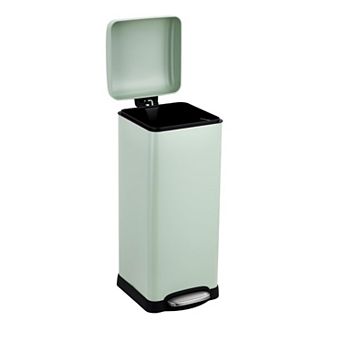 8 Gal Step-on Kitchen Trash Can,Stainless Steel Garbage Bin with Removable Bucket,Lid