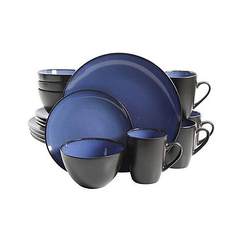 16 pc Blue Reactive Glaze Crockeries