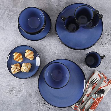 16-Piece Blue Reactive Glaze Crockeries