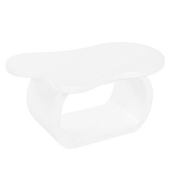 Whisen Cloud Coffee Table with 1.5" Thick Tabletop, Cream Style Irregular End Table with Curved Legs