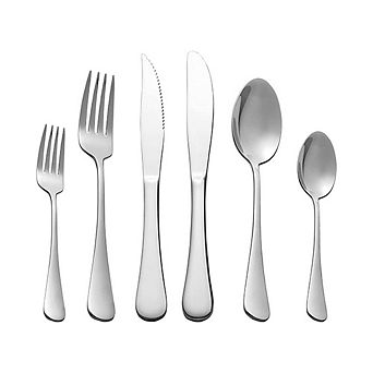 24 pc Silver Titanium Plating Cutleries