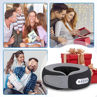 2-in-1 Neck Massager Pillow Shiatsu with Heat & Memory Foam