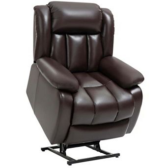 Electric Faux Leather Power Lift Recliner Chair with 8-Point Vibration Massage and Lumbar Heating