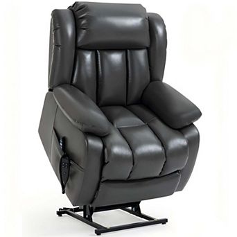 Electric Faux Leather Power Lift Recliner Chair with 8-Point Vibration Massage and Lumbar Heating