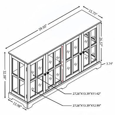 Glass Doors LED Curio Display Cabinet Antique Display Cabinet