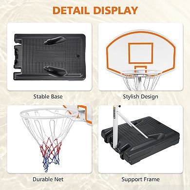 ELEMENT ACE Portable Swimming Pool Basketball Hoop System with Adjustable Height and Backboard