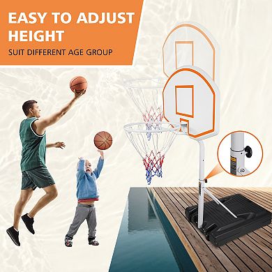 ELEMENT ACE Portable Swimming Pool Basketball Hoop System with Adjustable Height and Backboard