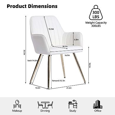 Modern Dining Chairs with Comfortable Ergonomic Design and Stylish Gold Accents
