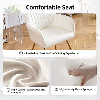 Modern Dining Chairs with Comfortable Ergonomic Design and Stylish Gold Accents