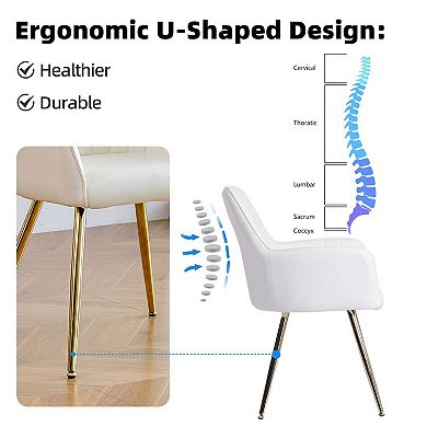 Modern Dining Chairs with Comfortable Ergonomic Design and Stylish Gold Accents
