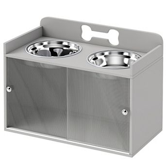 ELEMENT ACE Elevated Pet Feeding Station with Dual Bowls & Storage Cabinet