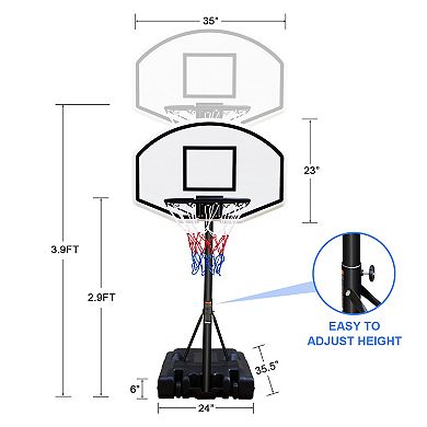 ELEMENT ACE Portable Poolside Basketball Hoop System with Adjustable Backboard for Indoor Outdoor