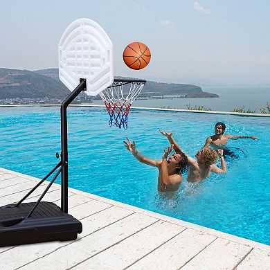 ELEMENT ACE Portable Poolside Basketball Hoop System with Adjustable Backboard for Indoor Outdoor