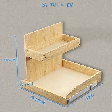 ELEMENT ACE Adjustable Two-Tier Pull Out Cabinet Organizer with Hard Close Mechanism