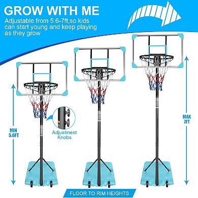 ELEMENT ACE Portable Basketball Goal System with Stable Base and Wheels for Indoor Outdoor Use