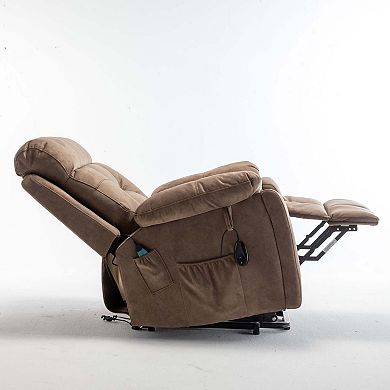 26in Wide Power Recliner Chair with Single Button Control, Massage and Heating for Living Room