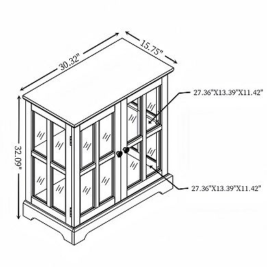 Antique Curio Display Cabinet with LED Light