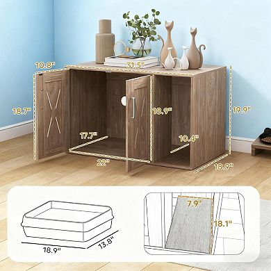 ELEMENT ACE Cat Washroom Enclosure Side Table with Scratching Board
