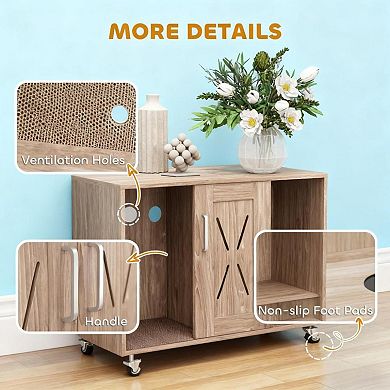 ELEMENT ACE Cat Washroom Enclosure Side Table with Scratching Board