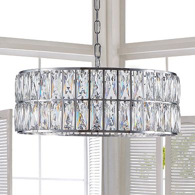 ELEMENT ACE Semi Flush Mount Crystal Chandelier with Multiple Tiers for Elegant Lighting