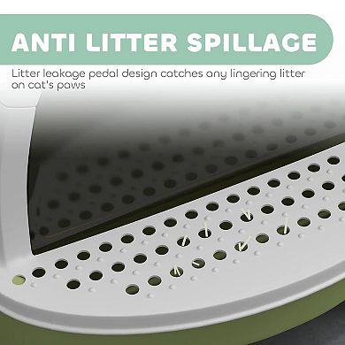 ELEMENT ACE Enclosed Cat Litter Box with Deodorizing System and Bottom Drawer for Easy Cleaning