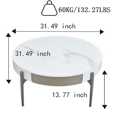 Modern Round Coffee Table with Drawers