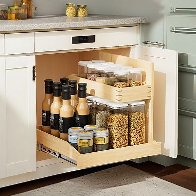 ELEMENT ACE Adjustable Pull-Out Cabinet Organizer with Soft Close Mechanism for Optimal Storage