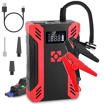 12V Car Jump Starter with Air Compressor Battery Booster & Tire Inflator