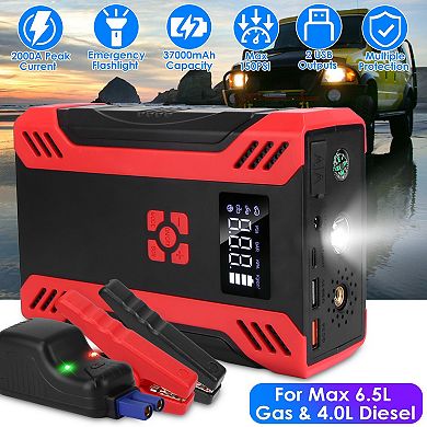 12V Car Jump Starter with Air Compressor Battery Booster & Tire Inflator