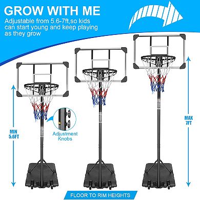 ELEMENT ACE Portable Adjustable Basketball Hoop Stand with Wheels for Indoor and Outdoor Use