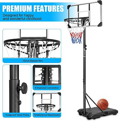 ELEMENT ACE Portable Adjustable Basketball Hoop Stand with Wheels for Indoor and Outdoor Use