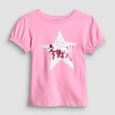 Girls 4-12 Jumping Beans® Knit Sequin Puff Sleeve Tee