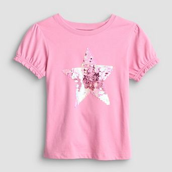Girls 4-12 Jumping Beans® Knit Sequin Puff Sleeve Tee