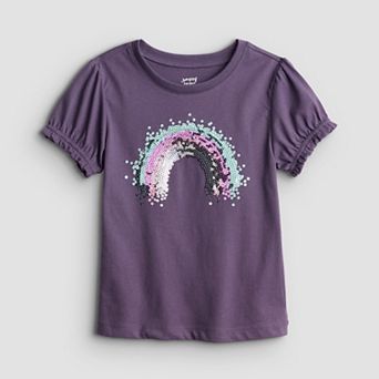Girls 4-12 Jumping Beans® Knit Sequin Puff Sleeve Tee