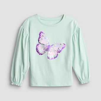 Girls 4-12 Jumping Beans® Sequin Ruffle Cuff Long Sleeve Tee